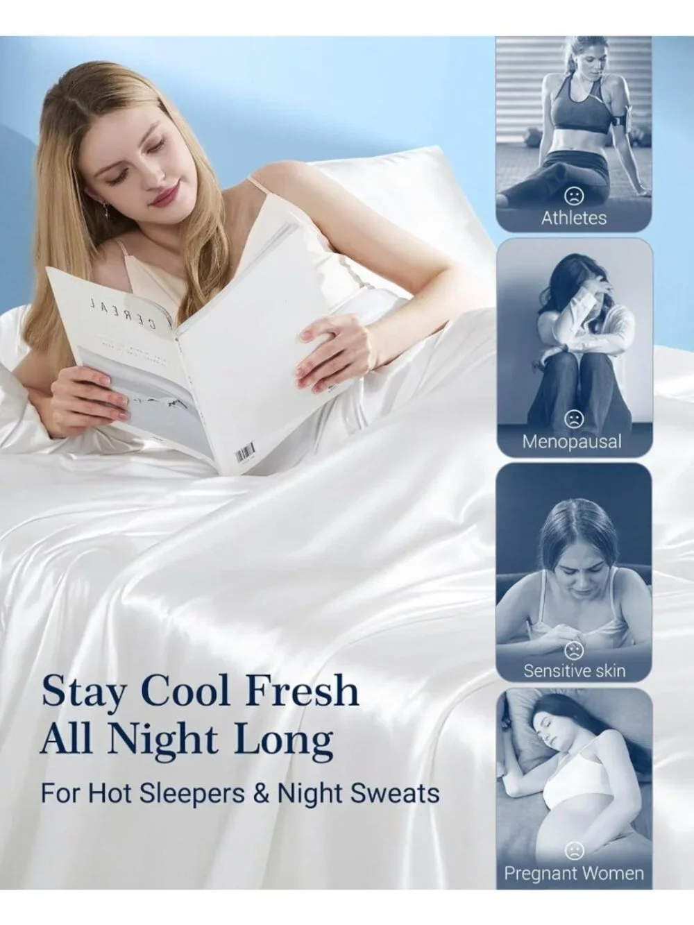 Cooling Satin Comforter King Size - Lightweight Blanket for Hot Sleepers